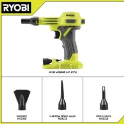 Ryobi ONE+ 18V Cordless High Volume Inflator With ONE+ 18V HIGH PERFORMANCE 4.0 Ah Battery And Charger -Ryobi Store ryobi inflators pcl016b psk014 40 1000