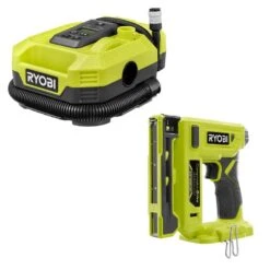 Ryobi ONE+ 18V Cordless Dual Function Inflator/Deflator With Compression Drive Cordless 3/8 In. Crown Stapler (Tools Only)