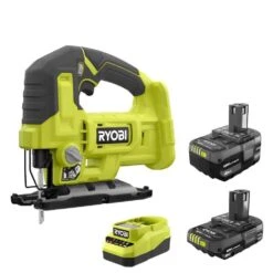Ryobi ONE+ 18V Lithium-Ion 4.0 Ah Battery, 2.0 Ah Battery, And Charger Kit With ONE+ Cordless Jig Saw