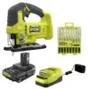 Ryobi ONE+ 18V Cordless Jig Saw Kit With 1.5 Ah Battery, Charger, And All Purpose Jig Saw Blade Set (10-Piece)