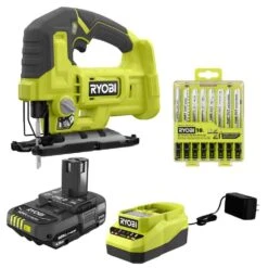 Ryobi ONE+ 18V Cordless Jig Saw Kit With 1.5 Ah Battery, Charger, And All Purpose Jig Saw Blade Set (10-Piece) -Ryobi Store ryobi jigsaws pcl525k1 a14ak102 d4 1000