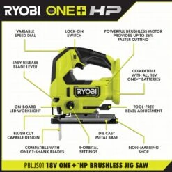 Ryobi ONE+ HP 18V 6.0 Ah Lithium-Ion HIGH PERFORMANCE Battery And Charger Kit With ONE+ HP 18V Brushless Jig Saw -Ryobi Store ryobi jigsaws psk016 pbljs01b a0 1000