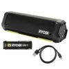 Ryobi USB Lithium Cordless Bluetooth Charging Speaker Kit With 2.0 Ah Battery And Charging Cable