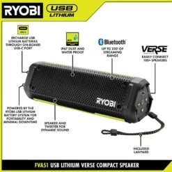 Ryobi USB Lithium Cordless Bluetooth Charging Speaker Kit W/ 2.0 Ah Battery, Charging Cable, & FREE USB Lithium 2.0 Ah Battery 16 Ryobi USB Lithium Cordless Bluetooth Charging Speaker Kit W/ 2.0 Ah Battery, Charging Cable, & FREE USB Lithium 2.0 Ah Battery -Ryobi Store ryobi jobsite audio fva51k fvb02 40 1000