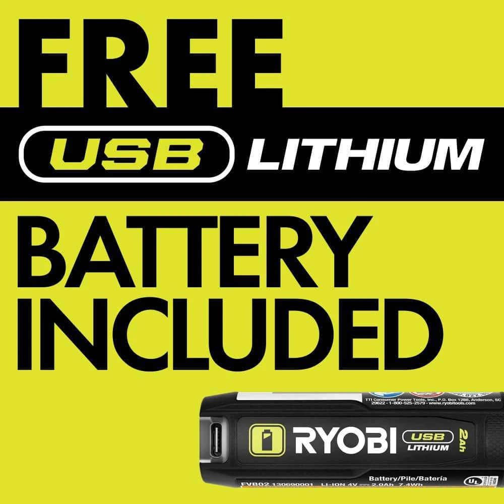 Ryobi USB Lithium Cordless Bluetooth Charging Speaker Kit W/ 2.0 Ah Battery, Charging Cable, & FREE USB Lithium 2.0 Ah Battery 2 Ryobi USB Lithium Cordless Bluetooth Charging Speaker Kit W/ 2.0 Ah Battery, Charging Cable, & FREE USB Lithium 2.0 Ah Battery - Image 2