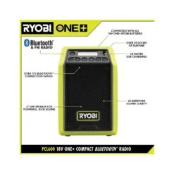 Ryobi ONE+ 18V Cordless Compact Radio With Bluetooth (Tool Only) -Ryobi Store ryobi jobsite audio pcl600b 40 1000