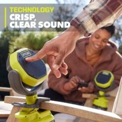 Ryobi ONE+ 18V Cordless VERSE Clamp Speaker (Tool Only) -Ryobi Store ryobi jobsite audio pcl615b 66 1000