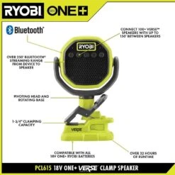 Ryobi ONE+ 18V Cordless VERSE Clamp Speaker (2-Pack) With 6.0 Ah HIGH PERFORMANCE Battery (2-Pack) -Ryobi Store ryobi jobsite audio pcl615b pcl615b pbp2007 40 1000