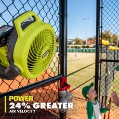 Ryobi ONE+ 18V Cordless Hybrid 7-1/2 In. Fan With 2.0 Ah Lithium-Ion HIGH PERFORMANCE Battery -Ryobi Store ryobi jobsite fans pcl811b pbp003 1d 1000