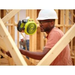 Ryobi ONE+ 18V Cordless Hybrid 7-1/2 In. Fan With 2.0 Ah Lithium-Ion HIGH PERFORMANCE Battery -Ryobi Store ryobi jobsite fans pcl811b pbp003 c3 1000