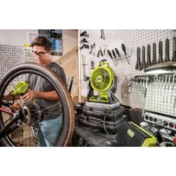 Ryobi ONE+ 18V Cordless Hybrid WHISPER SERIES 7-1/2 In. Fan With 2.0 Ah Battery And Charger Kit -Ryobi Store ryobi jobsite fans pcl811b psk005 c3 1000
