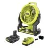 Ryobi ONE+ 18V Cordless Hybrid WHISPER SERIES 7-1/2 In. Fan Kit With 2.0 Ah Battery And Charger