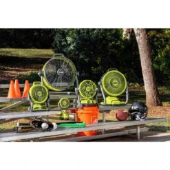 Ryobi ONE+ 18V Hybrid WHISPER SERIES 7-1/2 In. Fan Kit W/ 4.0 Ah Battery, Charger, & 6.0 Ah HIGH PERFORMANCE Battery (2-Pack) -Ryobi Store ryobi jobsite fans pcl811k1 pbp2007 44 1000