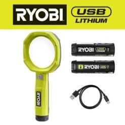Ryobi USB Lithium 200 Lumens Magnifying Light Kit With 2.0 Ah Battery & USB Charging Cable W/ Extra USB Lithium 2.0 Ah Battery -Ryobi Store ryobi jobsite lighting fvl55k fvb02 d4 1000