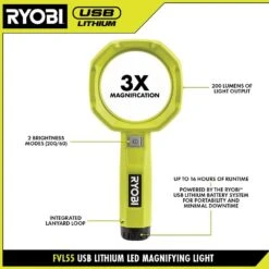 Ryobi USB Lithium 200 Lumens Magnifying Light Kit W/ 2.0 Ah Battery, Charging Cable, & USB Lithium 3.0 Ah Battery 15 Ryobi USB Lithium 200 Lumens Magnifying Light Kit W/ 2.0 Ah Battery, Charging Cable, & USB Lithium 3.0 Ah Battery -Ryobi Store ryobi jobsite lighting fvl55k fvb03 40 1000