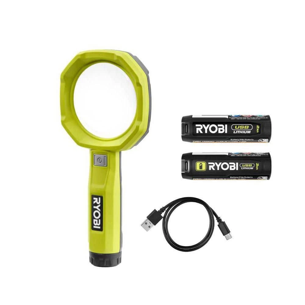 Ryobi USB Lithium 200 Lumens Magnifying Light Kit W/ 2.0 Ah Battery, Charging Cable, & USB Lithium 3.0 Ah Battery 1 Ryobi USB Lithium 200 Lumens Magnifying Light Kit W/ 2.0 Ah Battery, Charging Cable, & USB Lithium 3.0 Ah Battery