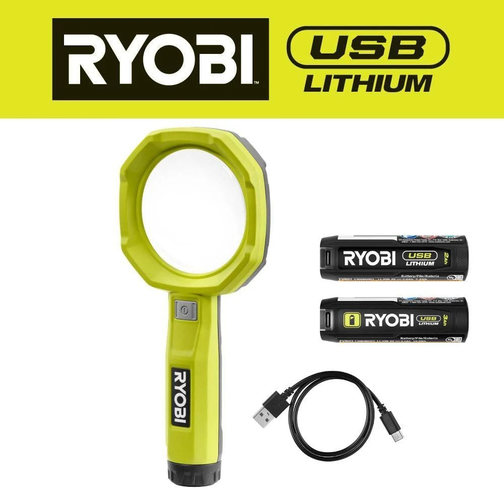 Ryobi USB Lithium 200 Lumens Magnifying Light Kit W/ 2.0 Ah Battery, Charging Cable, & USB Lithium 3.0 Ah Battery 12 Ryobi USB Lithium 200 Lumens Magnifying Light Kit W/ 2.0 Ah Battery, Charging Cable, & USB Lithium 3.0 Ah Battery - Image 12