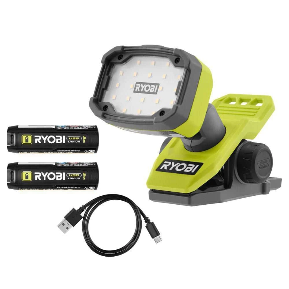 Ryobi USB Lithium Magnetic Clamp Light Kit W/ 2.0 Ah Battery, Charging Cable, & USB Lithium 2.0 Ah Rechargeable Battery 1 Ryobi USB Lithium Magnetic Clamp Light Kit W/ 2.0 Ah Battery, Charging Cable, & USB Lithium 2.0 Ah Rechargeable Battery