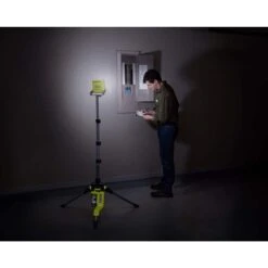 Ryobi ONE+ 18V Cordless Hybrid LED Tripod Stand Light (Tool Only) -Ryobi Store ryobi jobsite lighting p782 4f 1000