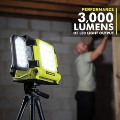 Ryobi ONE+ 18V Cordless Hybrid 3000 Lumens LED Panel Light (Tool Only) -Ryobi Store ryobi jobsite lighting pcl631b a0 1000