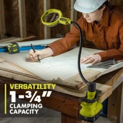 Ryobi ONE+ 18V Cordless LED Magnifying Clamp Light 2-Pack (Tools Only) 18 Ryobi ONE+ 18V Cordless LED Magnifying Clamp Light 2-Pack (Tools Only) -Ryobi Store ryobi jobsite lighting pcl664b pcl664b 1d 1000