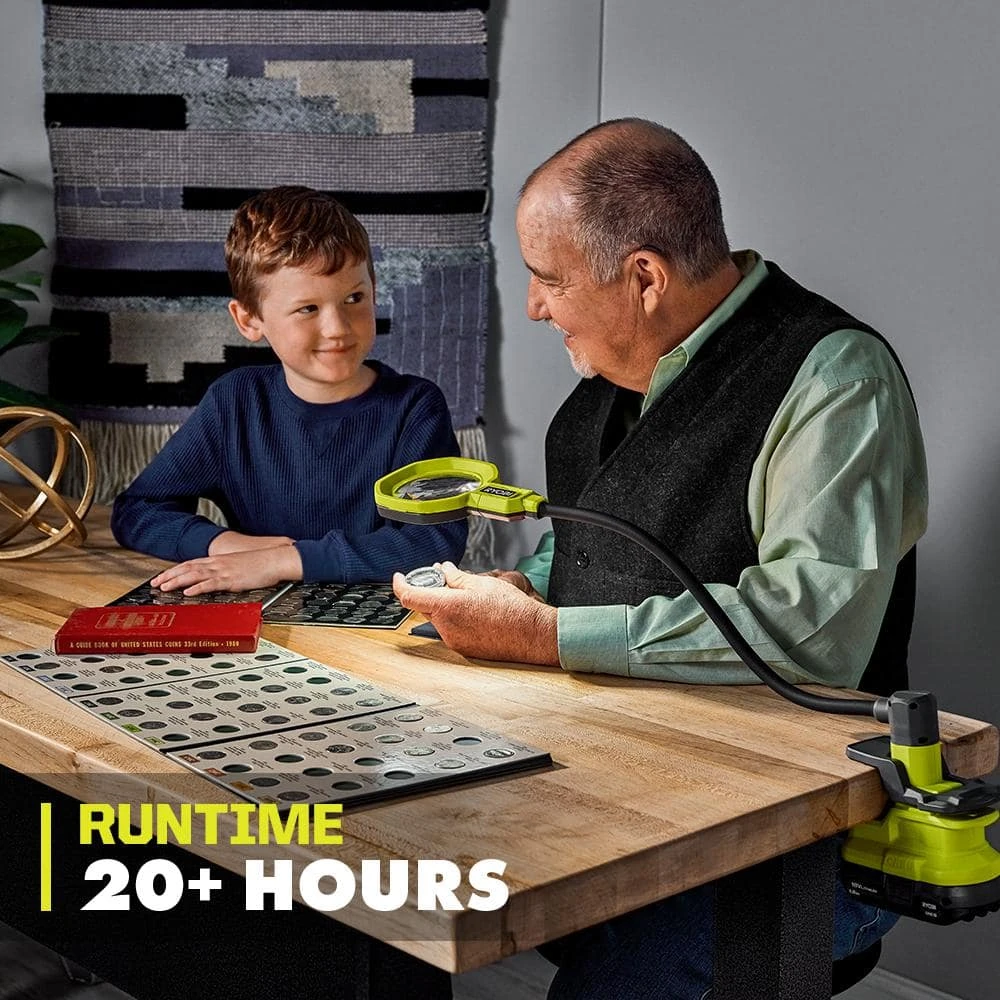 Ryobi ONE+ 18V Cordless LED Magnifying Clamp Light Kit With 1.5 Ah Battery And Charger 6 Ryobi ONE+ 18V Cordless LED Magnifying Clamp Light Kit With 1.5 Ah Battery And Charger - Image 6