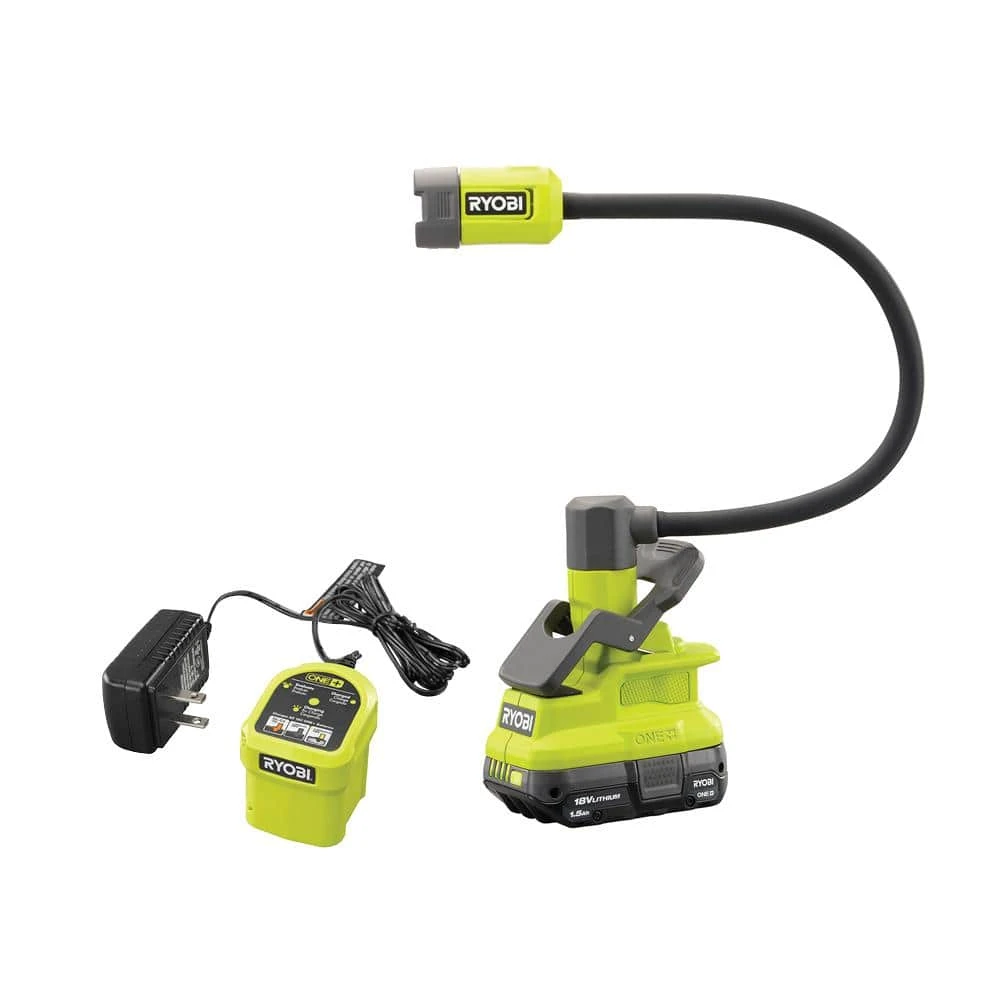 Ryobi ONE+ 18V Cordless Flexible LED Clamp Light Kit With 1.5 Ah Battery And Charger 1 Ryobi ONE+ 18V Cordless Flexible LED Clamp Light Kit With 1.5 Ah Battery And Charger