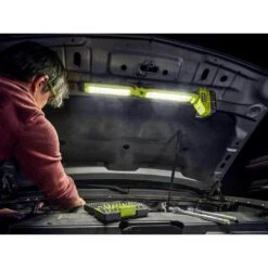 Ryobi ONE+ 18V Cordless LED Workbench Light Kit With 4.0 Ah Battery, 2.0 Ah Battery, And Charger -Ryobi Store ryobi jobsite lighting pcl667k2sb c3 1000
