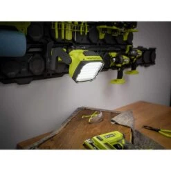Ryobi ONE+ 18V Lithium-Ion 4.0 Ah Compact Battery (2-Pack) And Charger Kit With ONE+ Hybrid LED Work Light -Ryobi Store ryobi jobsite lighting psk006 pcl633b 44 1000