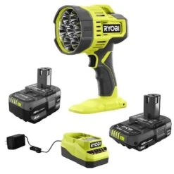 Ryobi ONE+ 18V Lithium-Ion Kit With 2.0 Ah And 4.0 Ah Batteries, Charger, And ONE+ 18V Cordless LED Spotlight -Ryobi Store ryobi jobsite lighting psk106sb pcl661b d4 1000