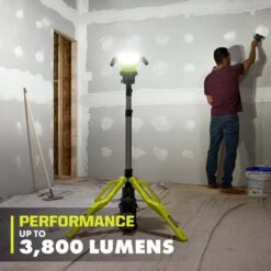 Ryobi ONE+ 18V HIGH PERFORMANCE Kit W/ (2) 4.0 Ah Batteries, 2.0 Ah Battery, Charger, & Hybrid Tri-Power Tripod Light -Ryobi Store ryobi jobsite lighting psk108sb pcl691b a0 1000