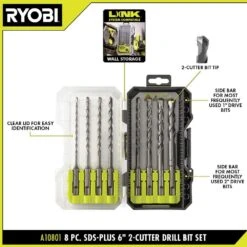 Ryobi 2 Cutter SDS + Drilling Set(8 Pc.) -Ryobi Store ryobi masonry drill bits a10801 e1 1000