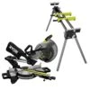 Ryobi ONE+ HP 18V Brushless Cordless 10 In. Sliding Compound Miter Saw (Tool Only) With Foldable Miter Saw QUICKSTAND