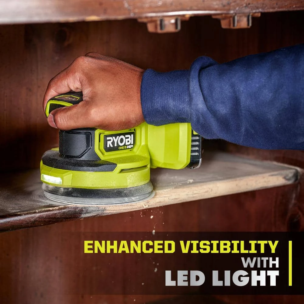Ryobi ONE+ HP 18V Brushless Cordless 5 In. Random Orbit Sander Kit With 2.0 Ah HIGH PERFORMANCE Battery And Charger 4 Ryobi ONE+ HP 18V Brushless Cordless 5 In. Random Orbit Sander Kit With 2.0 Ah HIGH PERFORMANCE Battery And Charger - Image 4