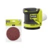 Ryobi ONE+ 18V Cordless 5 In. Random Orbit Sander (Tool Only) With 7-Piece 5 In. Random Orbit Sand Paper Assortment