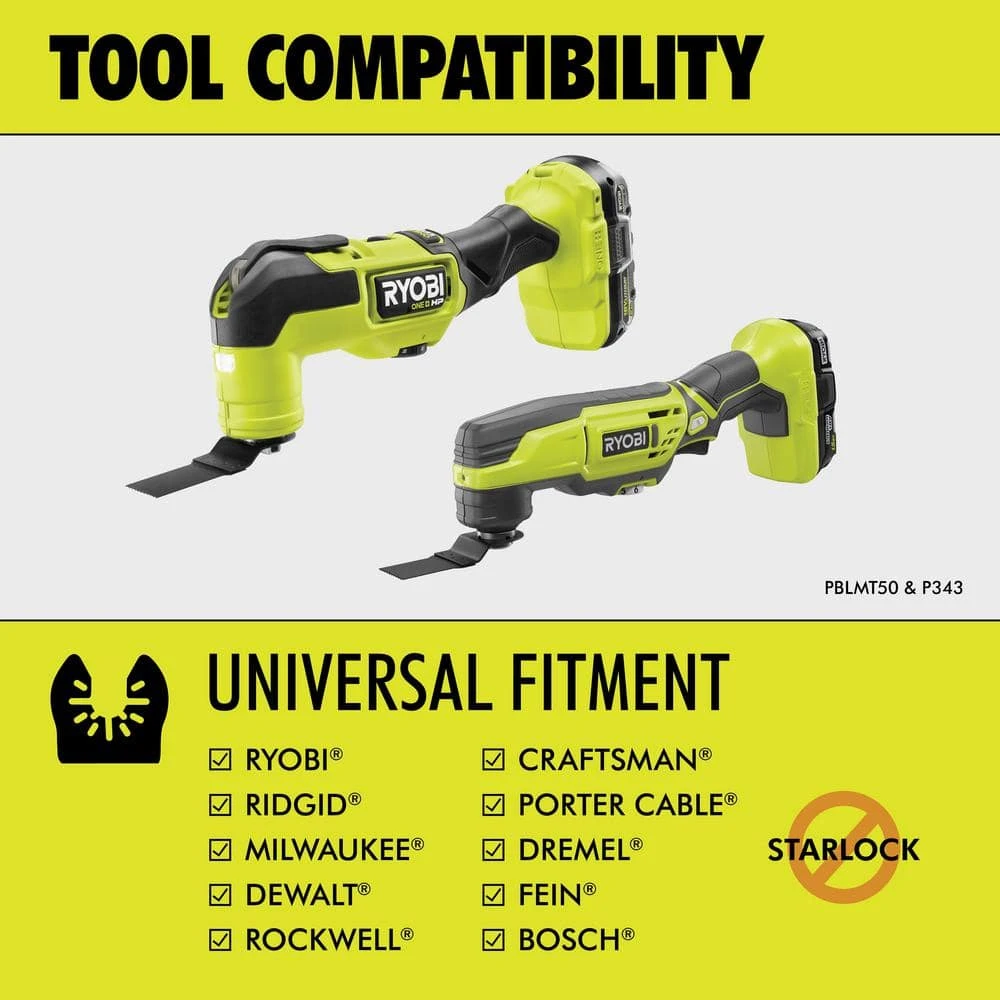 Ryobi 4-Piece Wood Oscillating Multi-Tool Blade Set With 16-Piece Oscillating Multi-Tool Blade Accessory Set 6 Ryobi 4-Piece Wood Oscillating Multi-Tool Blade Set With 16-Piece Oscillating Multi-Tool Blade Accessory Set - Image 6