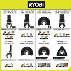 Ryobi 4-Piece Wood Oscillating Multi-Tool Blade Set With 16-Piece Oscillating Multi-Tool Blade Accessory Set 18 Ryobi 4-Piece Wood Oscillating Multi-Tool Blade Set With 16-Piece Oscillating Multi-Tool Blade Accessory Set -Ryobi Store ryobi oscillating tool attachments a24401 a241601 a0 1000