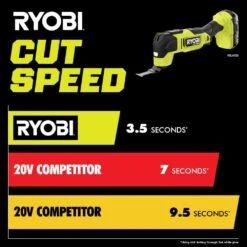 Ryobi ONE+ HP 18V Brushless Cordless Oscillating Multi-Tool (Tool Only) With 4-Piece Wood And Metal Blade Set 22 Ryobi ONE+ HP 18V Brushless Cordless Oscillating Multi-Tool (Tool Only) With 4-Piece Wood And Metal Blade Set -Ryobi Store ryobi oscillating tools pblmt51b a24402 4f 1000