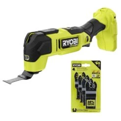 Ryobi ONE+ HP 18V Brushless Cordless Oscillating Multi-Tool (Tool Only) With 4-Piece Wood And Metal Blade Set