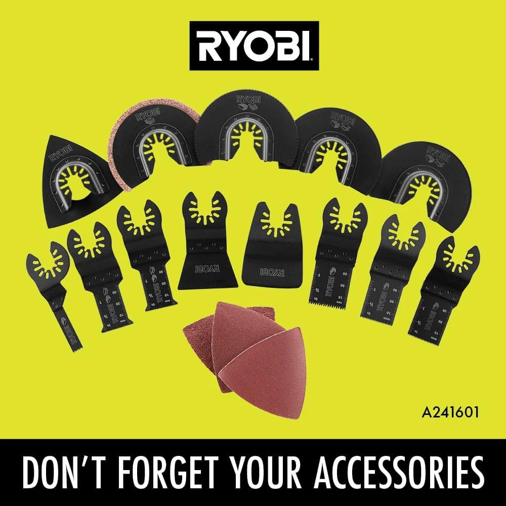 Ryobi ONE+ HP 18V Brushless Cordless Oscillating Multi-Tool (Tool Only) With 4-Piece Wood And Metal Blade Set 12 Ryobi ONE+ HP 18V Brushless Cordless Oscillating Multi-Tool (Tool Only) With 4-Piece Wood And Metal Blade Set - Image 12