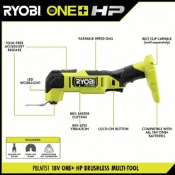 Ryobi ONE+ HP 18V Brushless Cordless Oscillating Multi-Tool With 4.0 Ah HIGH PERFORMANCE EDGE Battery And Charger -Ryobi Store ryobi oscillating tools pblmt51b pbp1104 pcg002 40 1000
