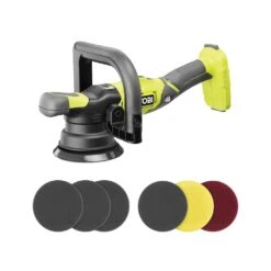 Ryobi ONE+ 18V 5 In. Variable Speed Dual Action Polisher (Tool Only) W/3-Piece Foam Dual Action Polisher Finishing Pad Set