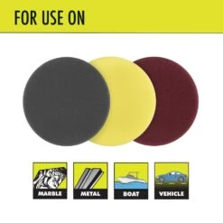Ryobi 5 In. Foam Dual Action Polisher Variety Pad Set (3-Piece) -Ryobi Store ryobi polishing pads a38da304 77 1000