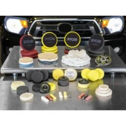 Ryobi 3 In. Detail Polisher Foam Correcting Pad Set (3-Piece) -Ryobi Store ryobi polishing pads a95dp102 d4 1000