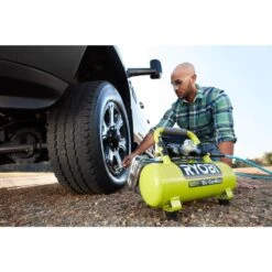 Ryobi 18V ONE+ Cordless 1 Gal. Portable Horizontal Air Compressor With 120 PSI Maximum Pressure (Tool Only) -Ryobi Store ryobi portable air compressors p739 c3 1000