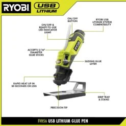 Ryobi USB Lithium 4-Tool Hobby Combo Kit With Cutter, Rotary Tool, Carver, Glue Pen, Batteries, And USB Charging Cable -Ryobi Store ryobi power cutting tools fvh100k2 1d 1000