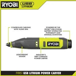 Ryobi USB Lithium 4-Tool Hobby Combo Kit With Cutter, Rotary Tool, Carver, Glue Pen, Batteries, And USB Charging Cable -Ryobi Store ryobi power cutting tools fvh100k2 40 1000