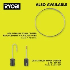 Ryobi USB Lithium Hot Wire Foam Cutter Kit W/ 2.0 Ah Lithium-ion Battery, Charging Cable, & 2.0 Ah Batteries (2-Pack) -Ryobi Store ryobi power cutting tools fvh64k fvb202 c3 1000 1