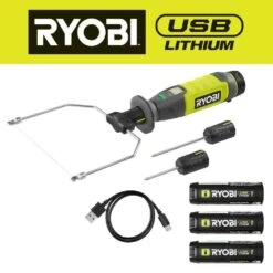 Ryobi USB Lithium Hot Wire Foam Cutter Kit W/ 2.0 Ah Lithium-ion Battery, Charging Cable, & 2.0 Ah Batteries (2-Pack) -Ryobi Store ryobi power cutting tools fvh64k fvb202 d4 1000 1
