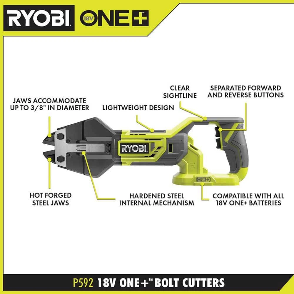 Ryobi ONE+ 18V Cordless Bolt Cutters With 6.0 Ah HIGH PERFORMANCE Battery (2-Pack) 3 Ryobi ONE+ 18V Cordless Bolt Cutters With 6.0 Ah HIGH PERFORMANCE Battery (2-Pack) - Image 3